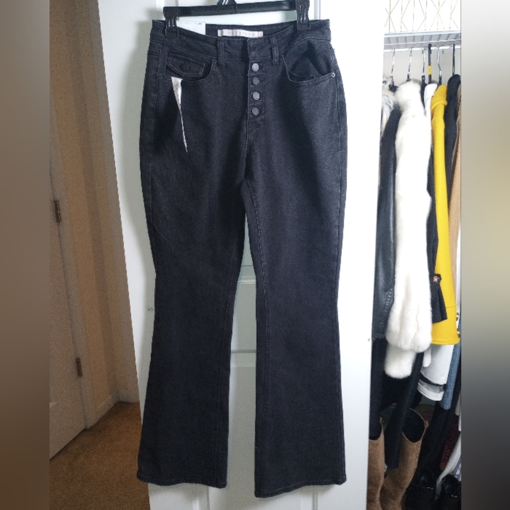 Tinseltown Midnight Button-Up Flare Jeans